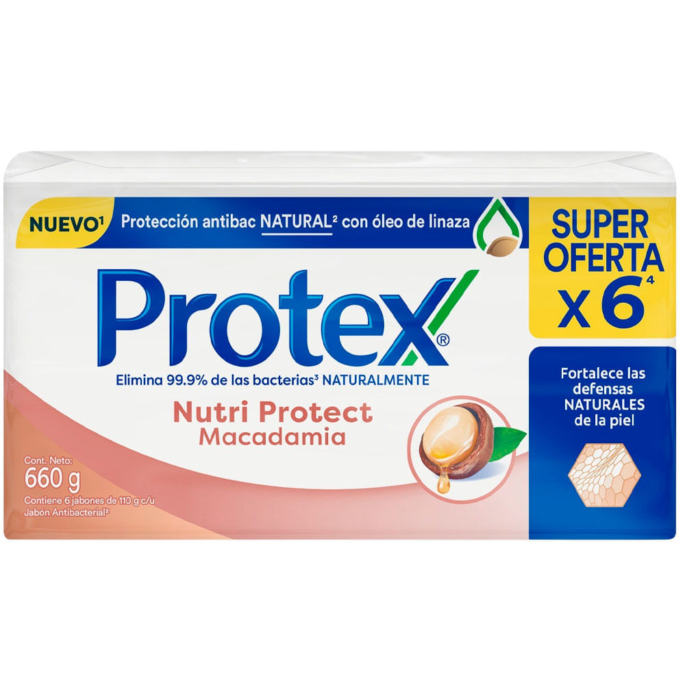 Jabón Antibacterial PROTEX Macadamia Caja 6un