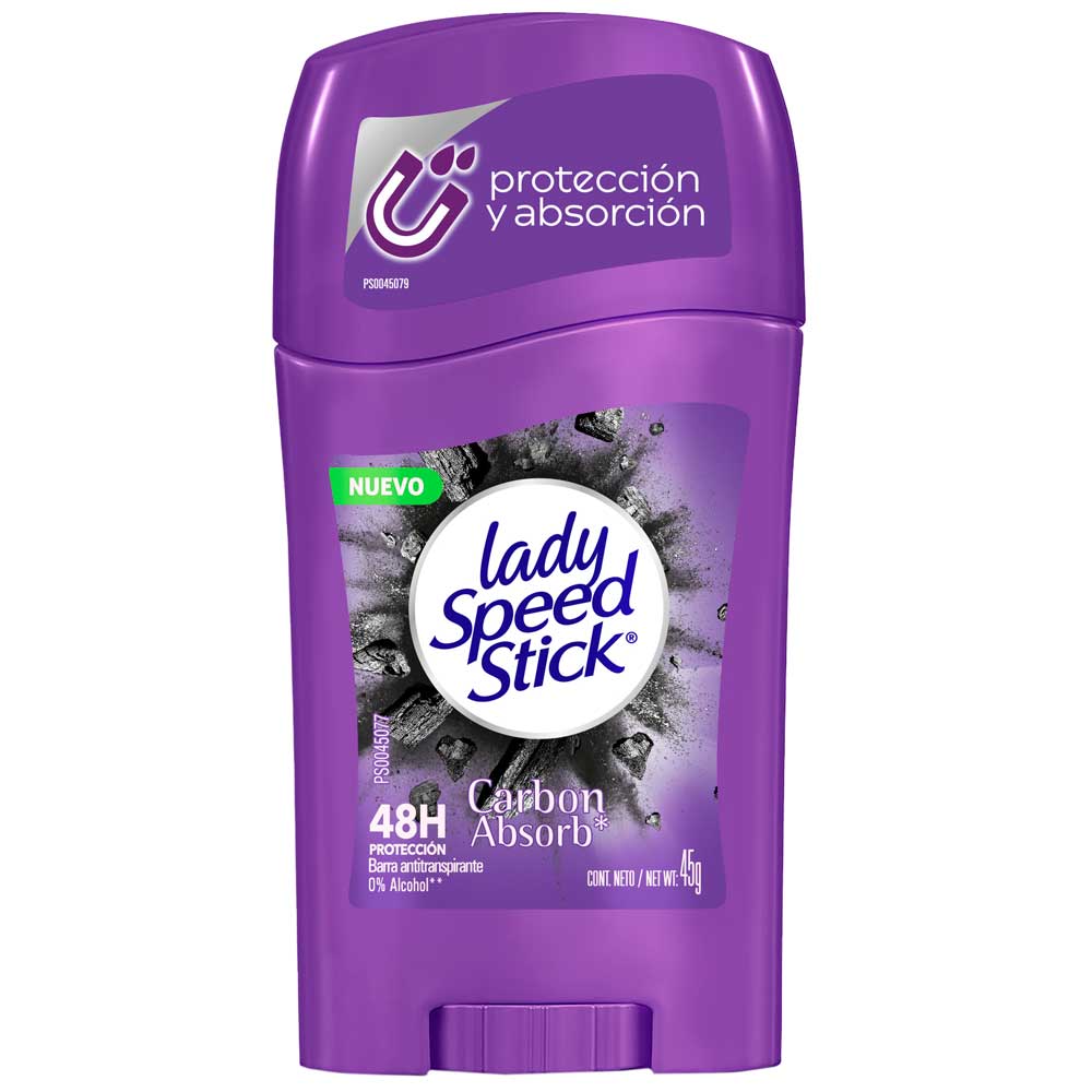 Desodorante en Barra LADY SPEED STICK Carbon Absorb Frasco 45g