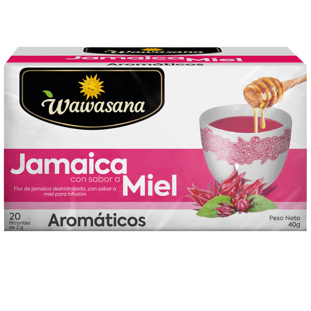 Infusiones de Jamaica con Sabor a Miel WAWASANA Caja 20un