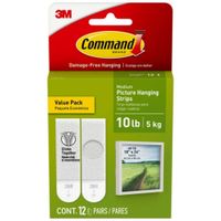 Tiras Adhesivas Color Blanco COMMAND x12un