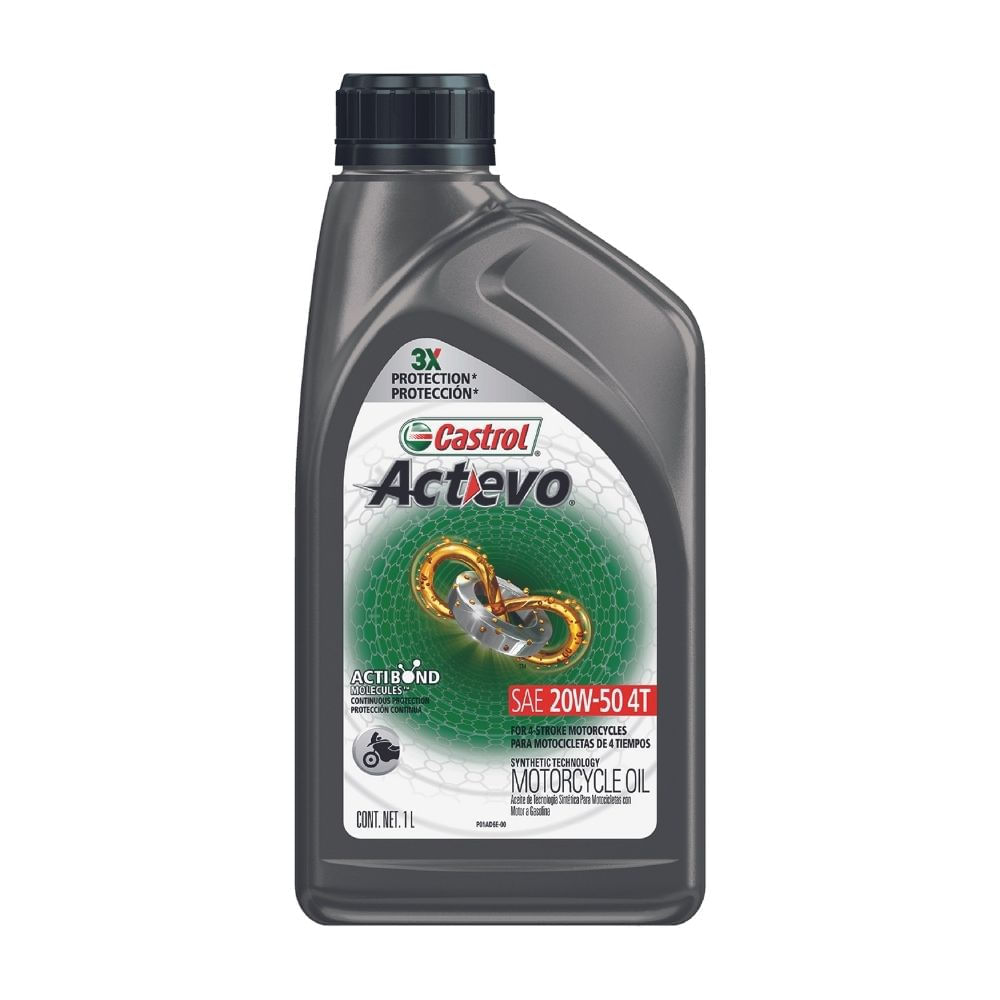 Aceite Castrol Actevo 4T 20W50 1 Litro para Motocicletas