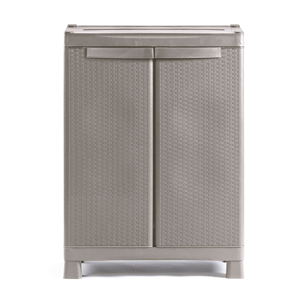 Ropero de plástico Roble Mimbre Mediano Taupe Polinplast