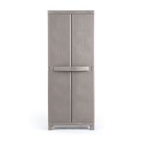 Ropero de plástico Roble Mimbre Grande Taupe Polinplast