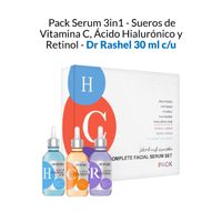 Pack Serum 3 en 1 - Sueros de Vitamina C, Ácido Hialurónico y Retinol - Dr Rashel 30 ml