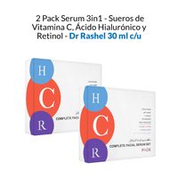 2 Pack Serum 3 en 1 - Sueros de Vitamina C, Ácido Hialurónico y Retinol - Dr Rashel 30 ml
