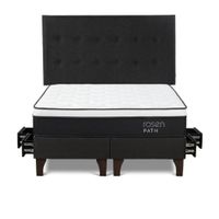Dormitorio con Cajones Path King + Respaldo West Grafito