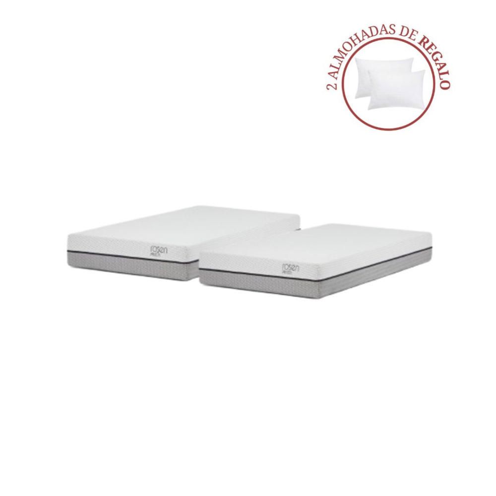 Combo 2 Colchones Pratta 2 Plazas + 2 Almohadas