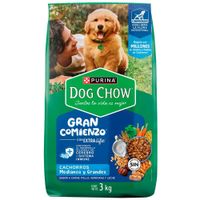 Comida para Perros DOG CHOW Cachorros Medianos y Grandes Bolsa de 3Kg