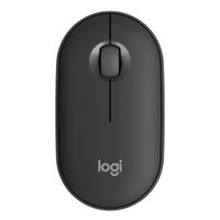 Mouse inalámbrico Logitech Pebble 2 M350S bluetooth, 1000 dpi, 3 botones, usa pila, grafito