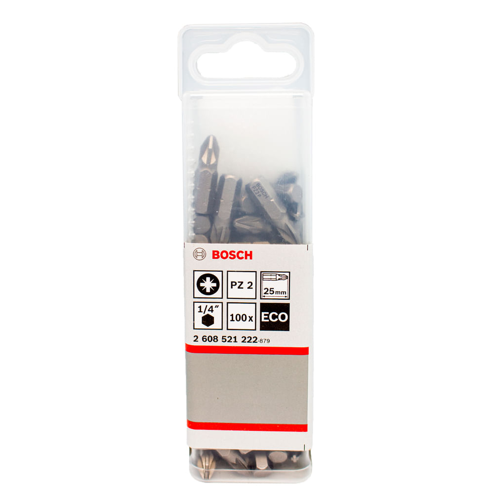 Bosch Punta Pozidriv 2X25mm 100 Unidades Caja Plastica
