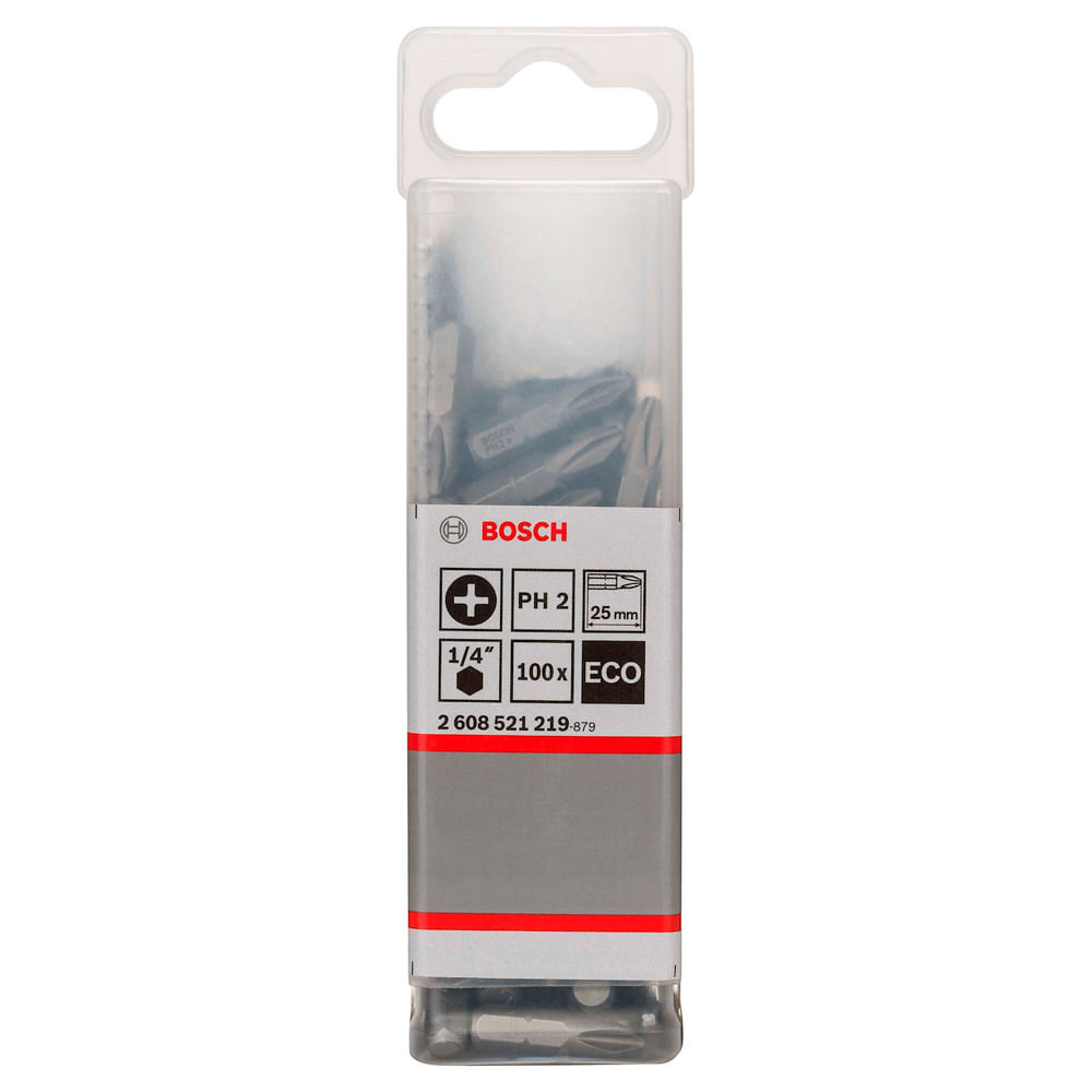Bosch Punta Phillips 2X25mm 100 Unidades Caja Plastica