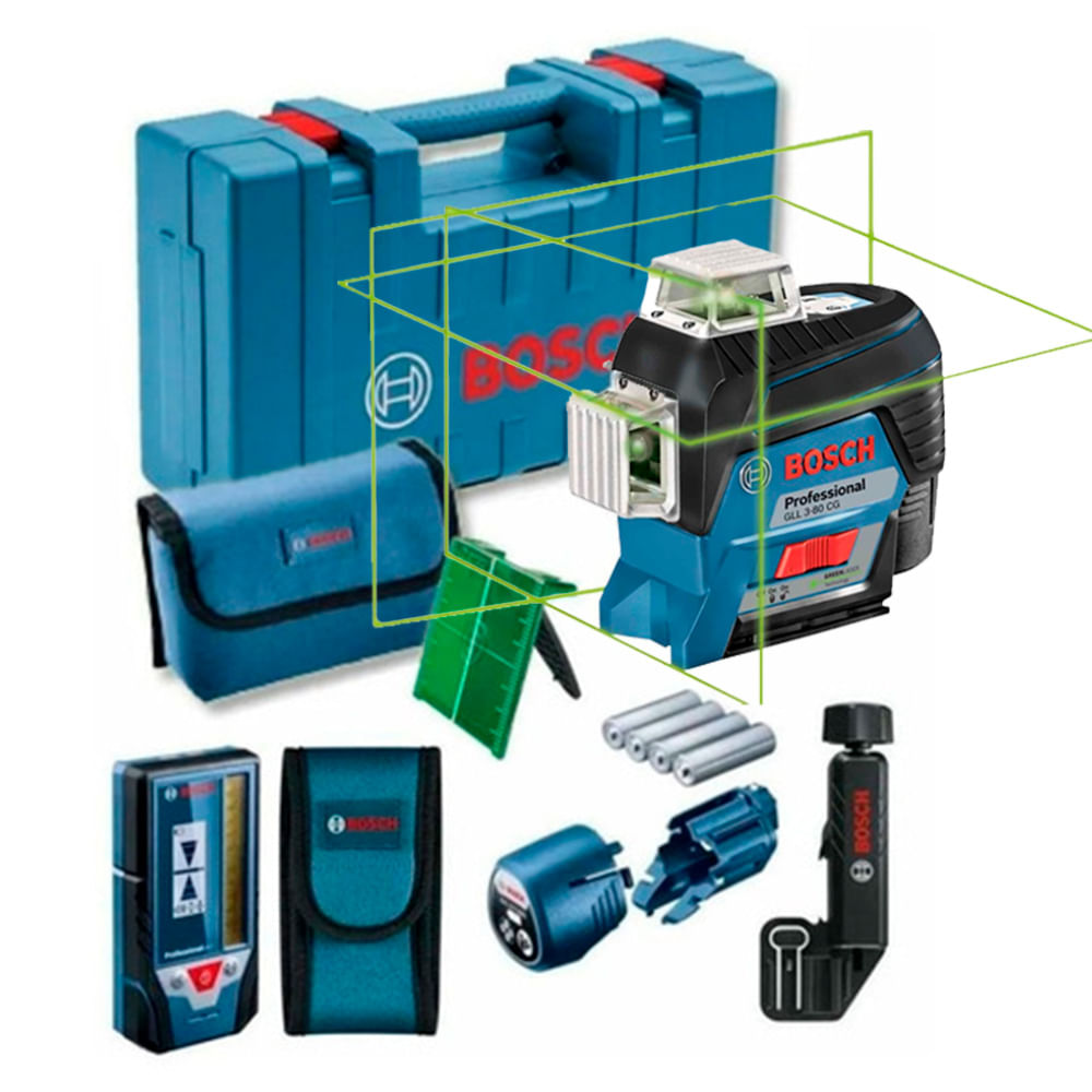 Nivel Laser Verde Bosch GLL 3-80 CG 360 Bluetooth + Receptor