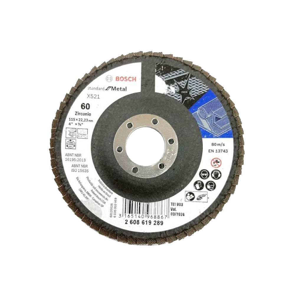 Bosch Disco Flap ECO Inox Metal 115mm Gr60 Curvo Fibra