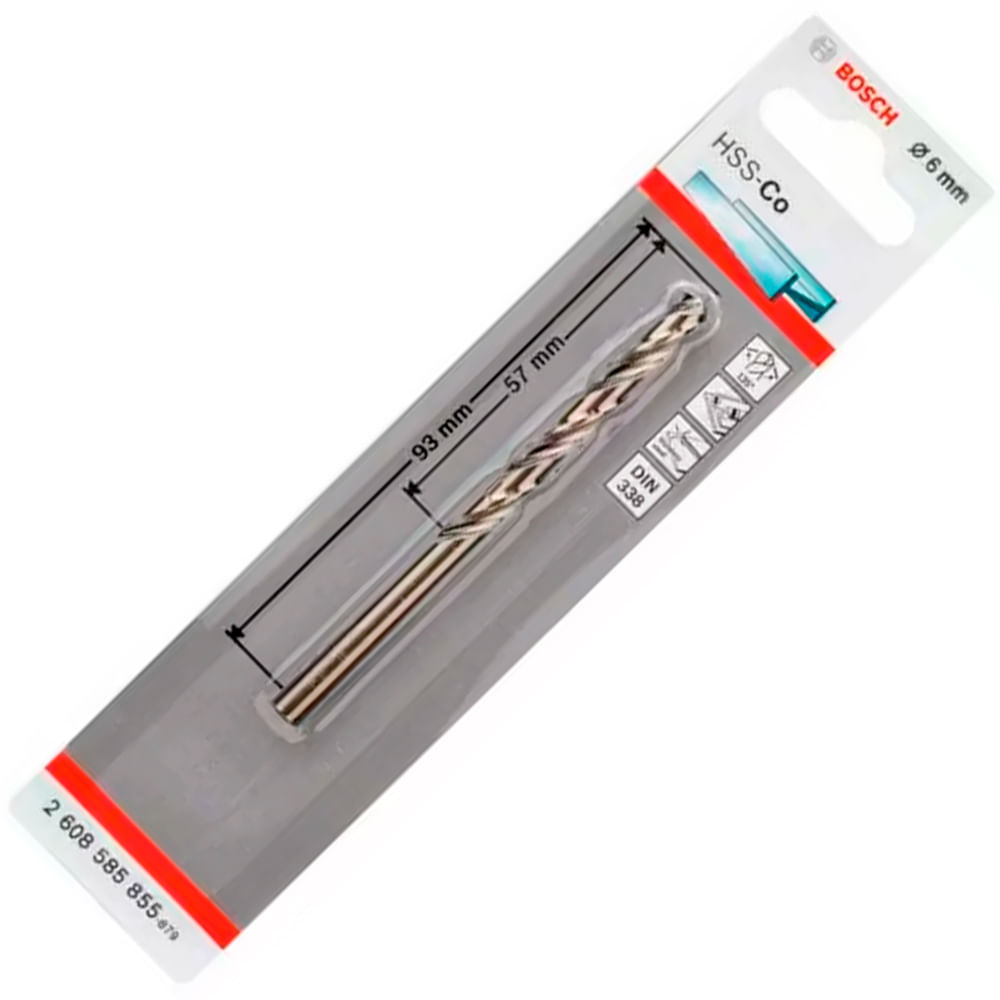 Bosch Broca Metal Cobalto HSS-Co 6.0 x 57 x 93