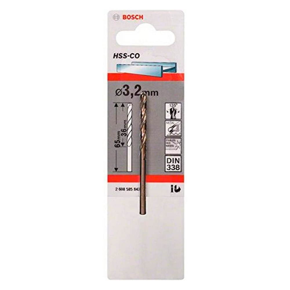 Bosch Broca Metal Cobalto HSS-Co 3.2 x 36 x 65