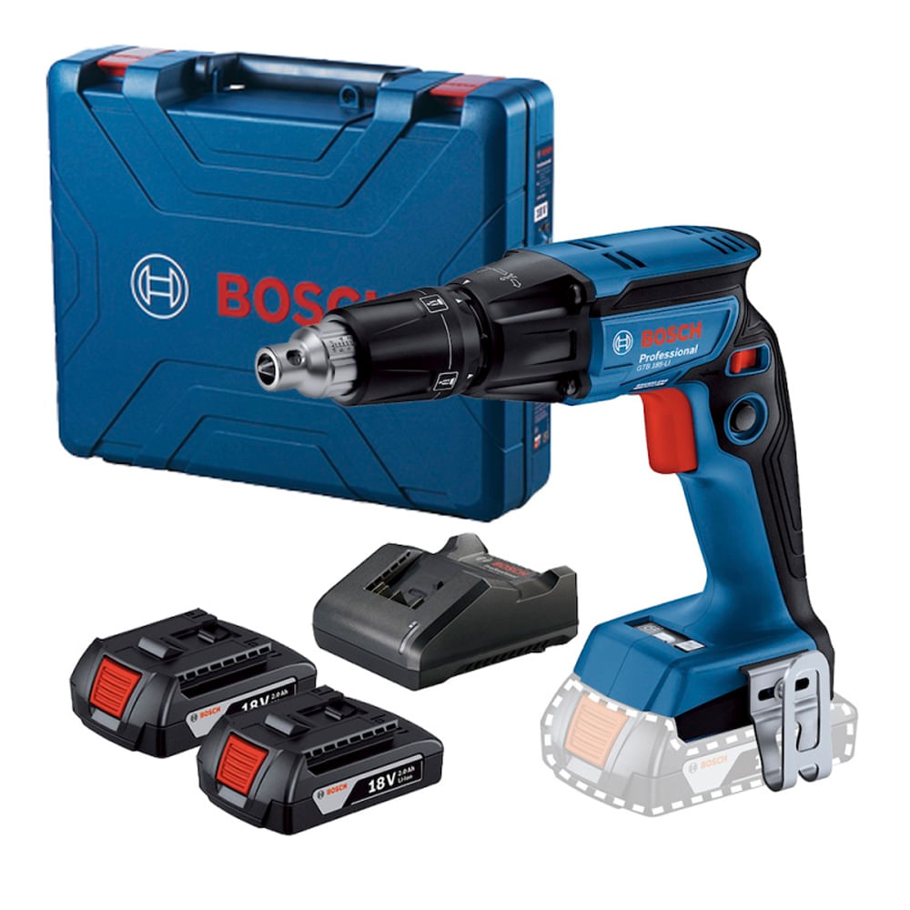 Atornillador Drywall Bosch GTB 185-LI 1/4"" 18V + 2 Bat 2 Ah