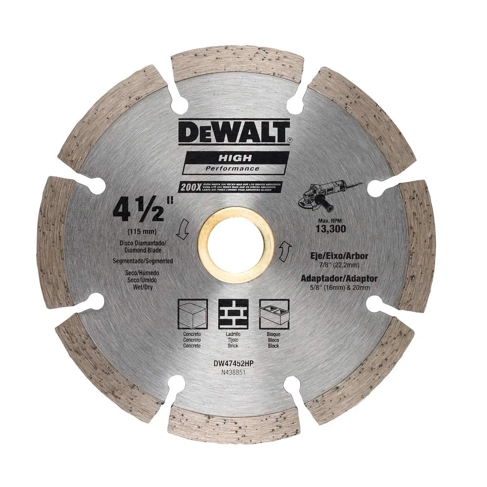 Disco Diamantado Segmentado Dewalt DW47452HP 4 1/2""