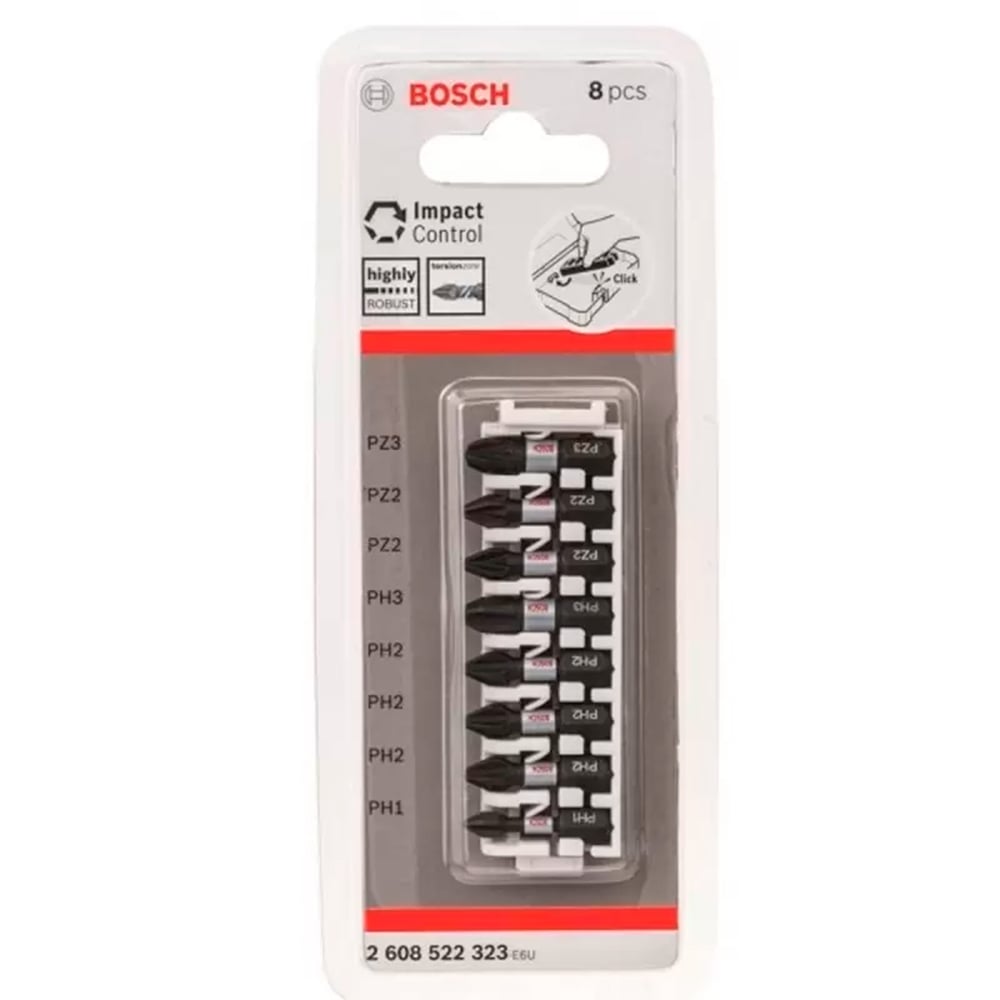 Set Bit 8pzas Bosch Impact Control 25mm