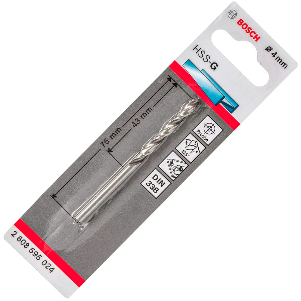 Bosch Broca Metal HSS-G 4.0X 75mm.1U.
