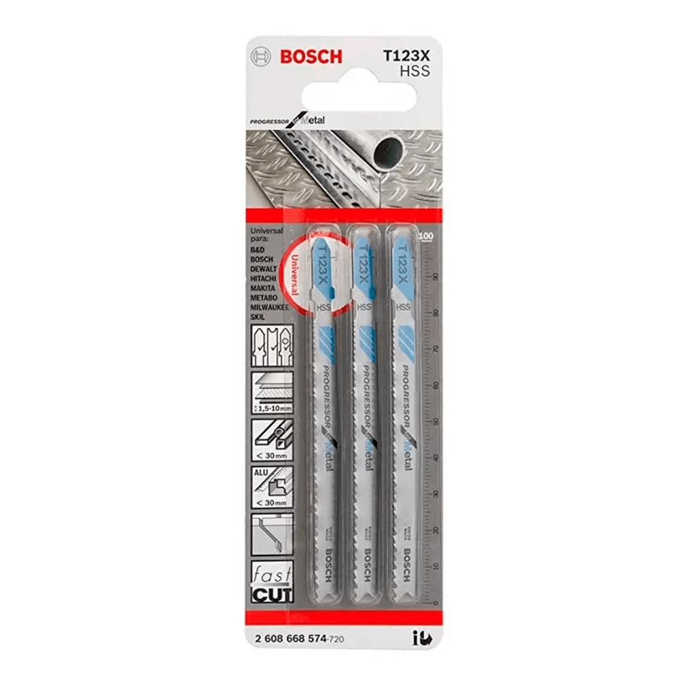 Hoja Sierra Calar Bosch x3 HSS Recto Fino Progressor Metal