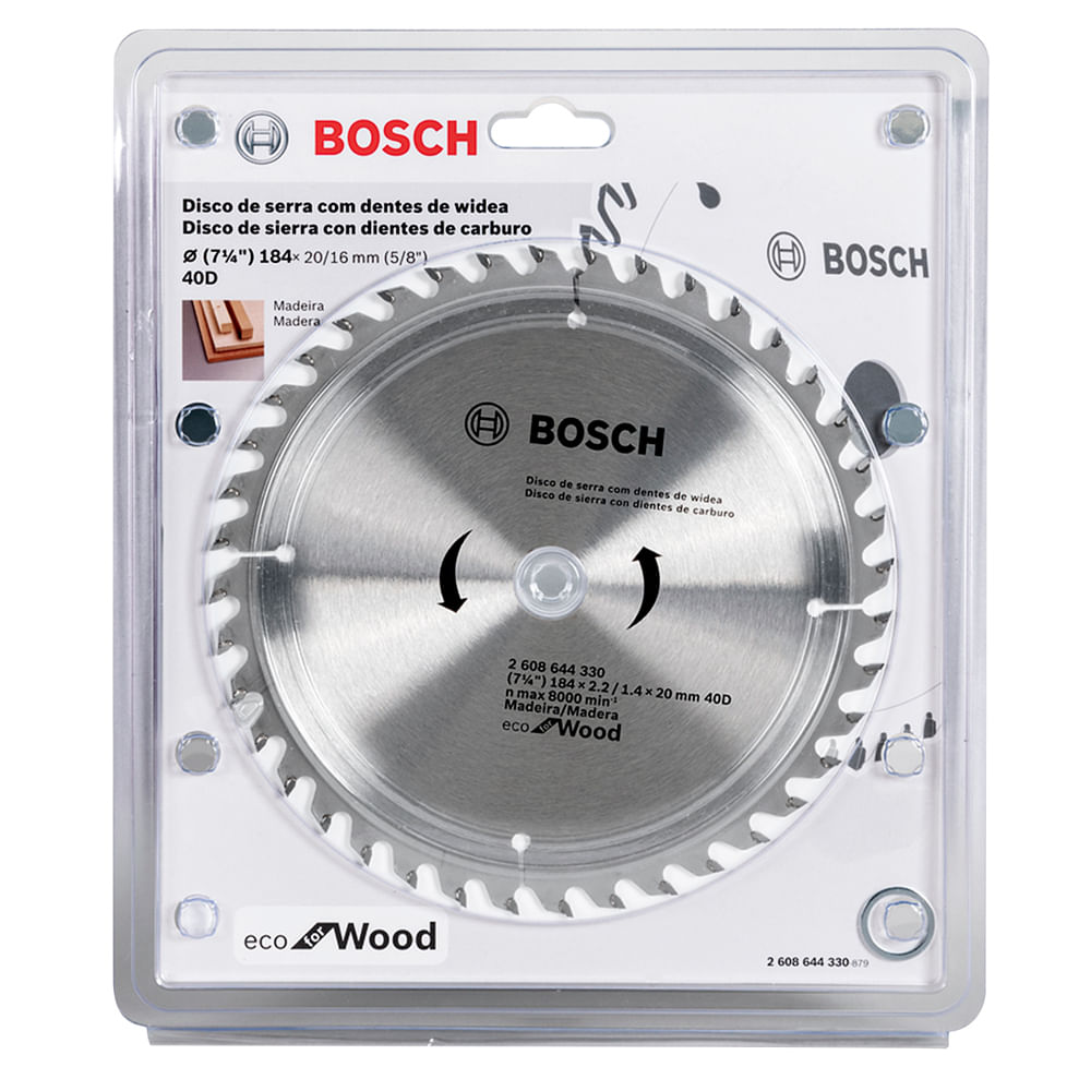 Disco Sierra Circular Bosch 7-1/4""X 40D ECO