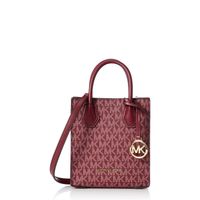Cartera Crossbody Michael Kors de Cuero Mercer XS - Guinda