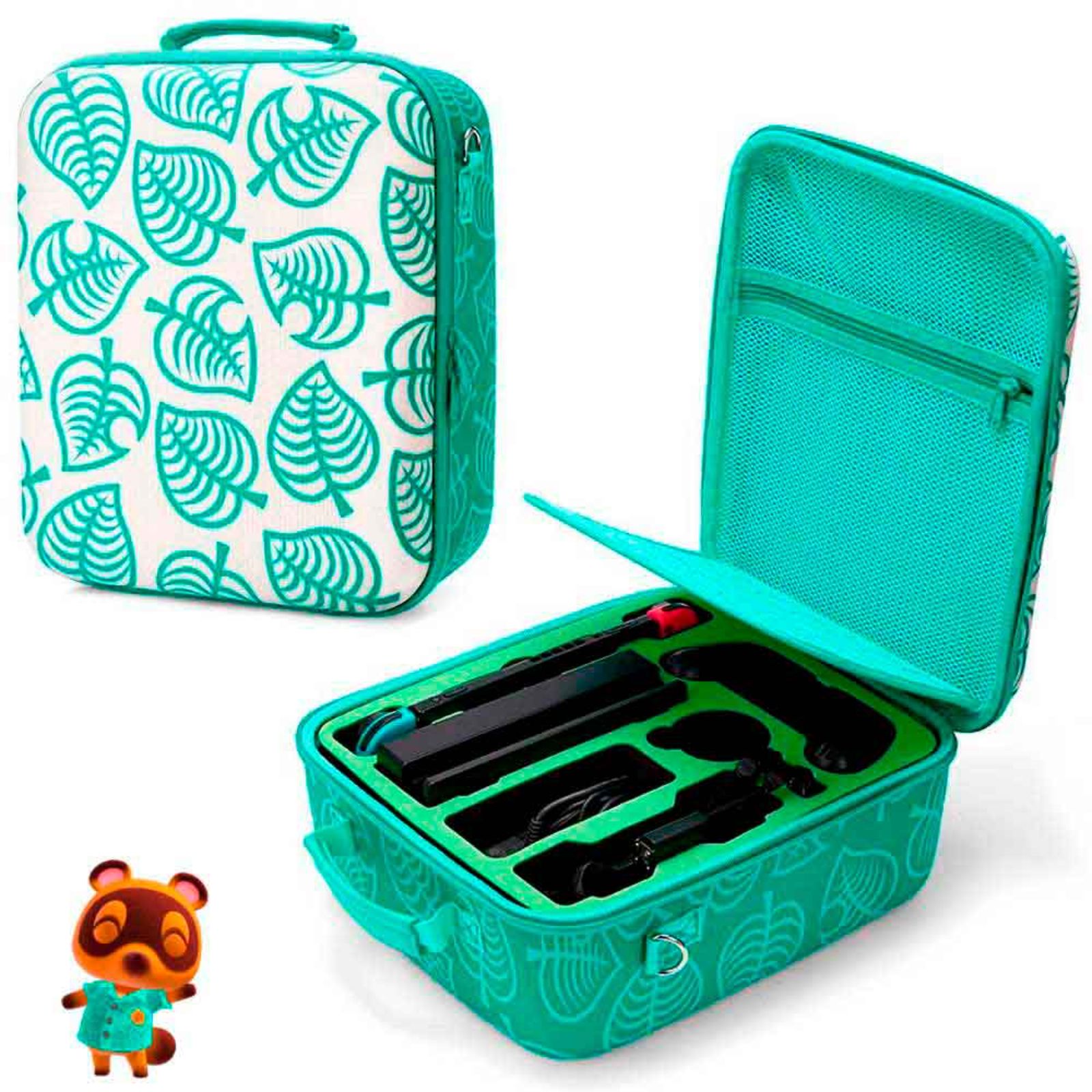 Maleta para Nintendo Switch y Oled Resistente Animal Crossing Verde Grande