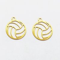 Set x 2 dijes pequeños pelota de voley en dorado