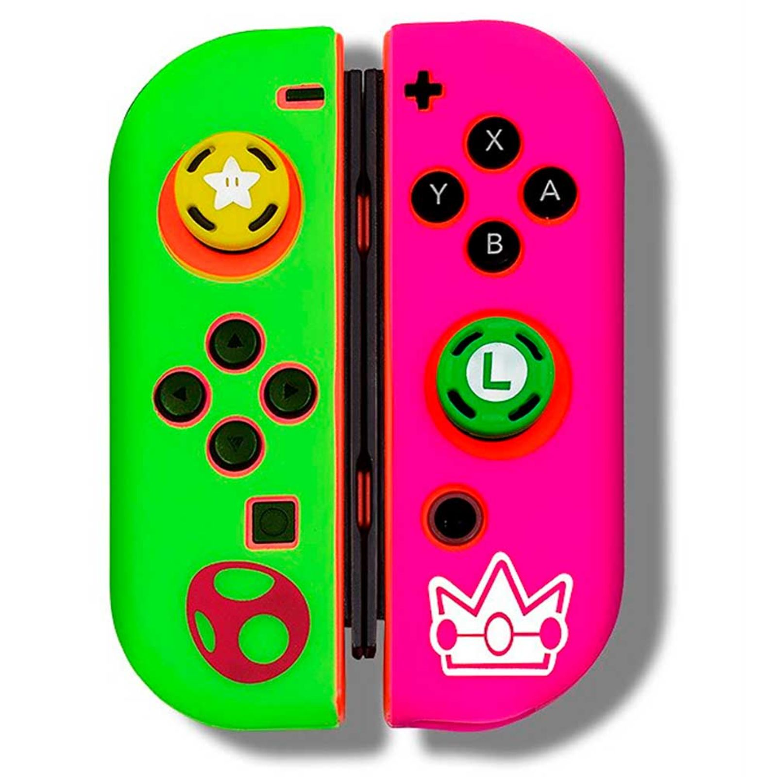 Funda para Joy Cons + 2 Grips Nintendo Switch Protector Luigi Estrella