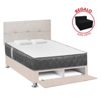 Dormitorio Sabanera Acqua 2 Plazas + Sofá Cama Beige