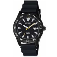 Reloj Citizen BI1045-13E Para Hombre Fecha Acero Inoxidable Correa De Resina Negro