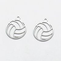 Set x 2 dijes pequeños pelota de voley en plateado