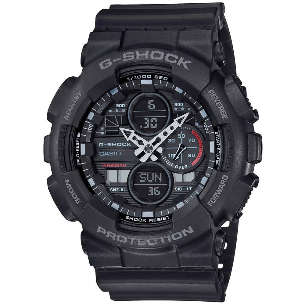 Reloj Casio G-Shock GA140-1A1 Para Hombre Digital Analógico Acuático Luz Led Resina Negro