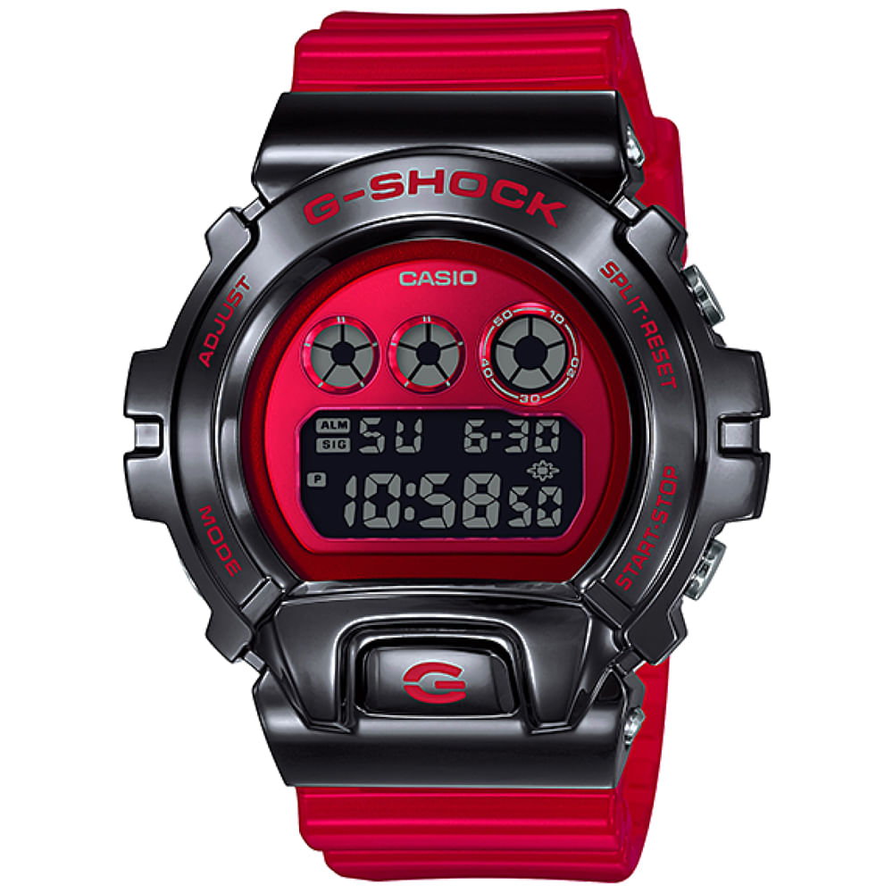 Reloj Casio G-Shock GM-6900B-4 Digital Acero Inoxidable Negro Correa Resina Roja