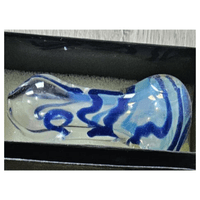 Pipa de agua, vidrio pirex con diseño azul