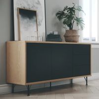 Aparador Contemporáneo Furtado Negro 164 cm