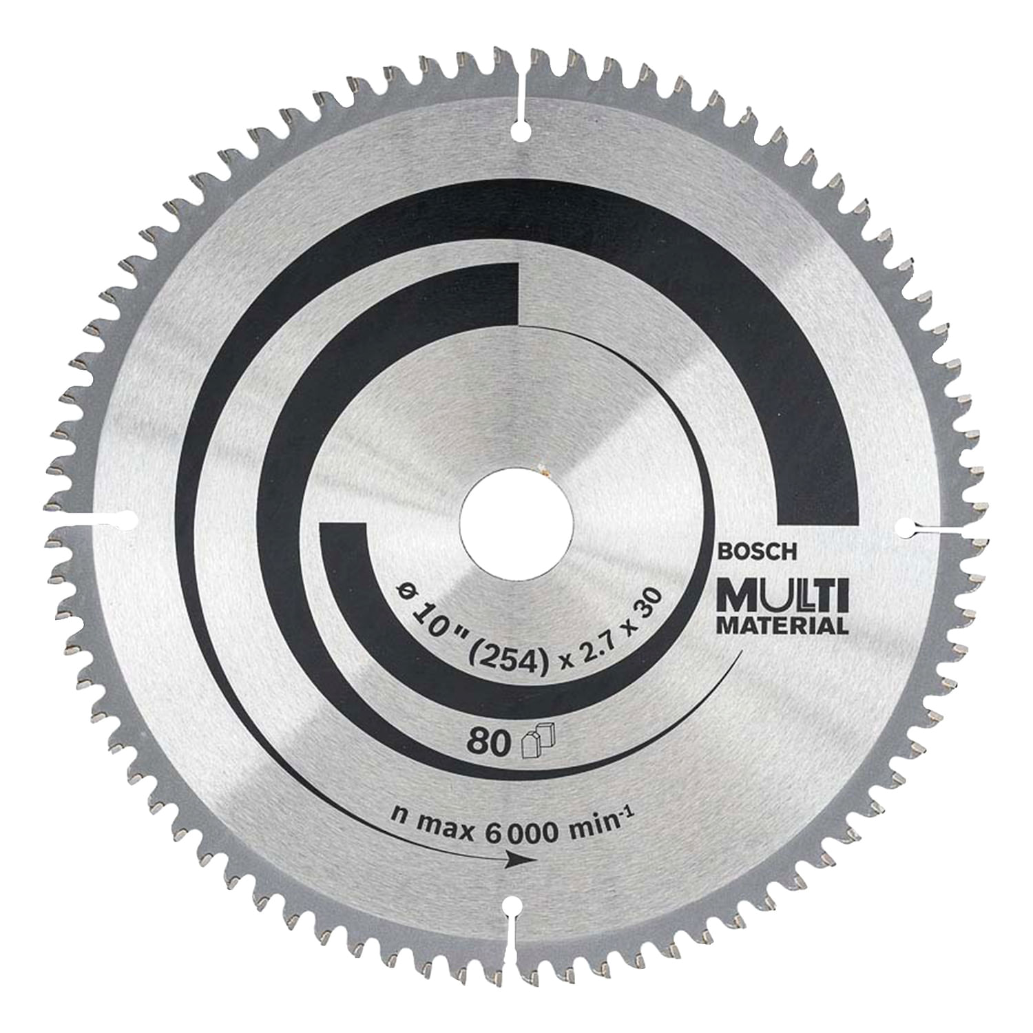Disco Sierra 10"" Bosch Multimaterial de 80 Dientes
