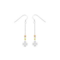 Aretes Trebol Acolgante plata 925