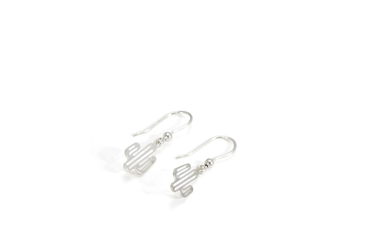 Aretes Cactus Acolgante plata 925