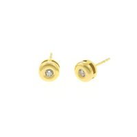 Aretes Bicel Punto de Luz Oro 18K