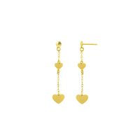 Aretes Corazon Acolgante Oro18K