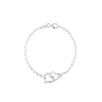 Pulsera Corazon Entrelazados Cz Plata 925