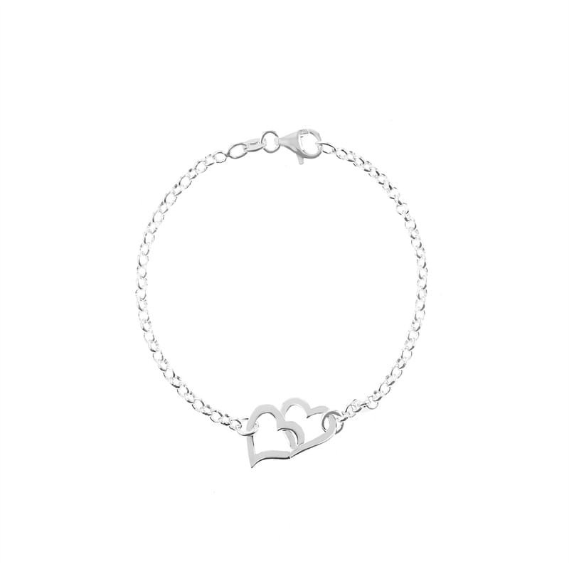 Pulsera Corazon Entrelazados Cz Plata 925