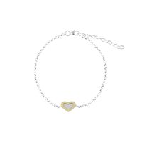 Pulsera Corazón Rolo Oro plata