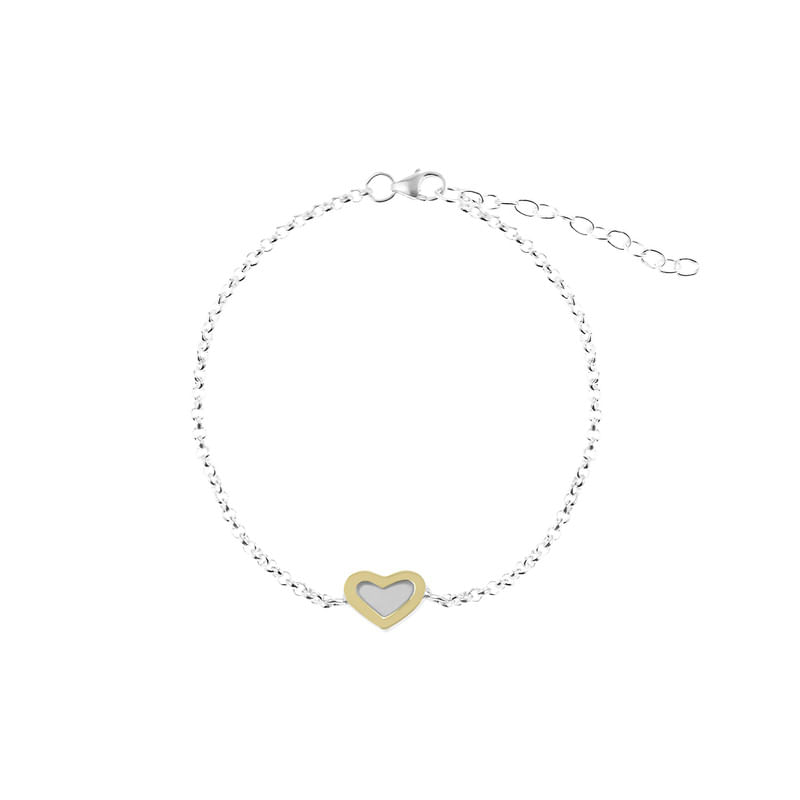 Pulsera Corazón Rolo Oro plata