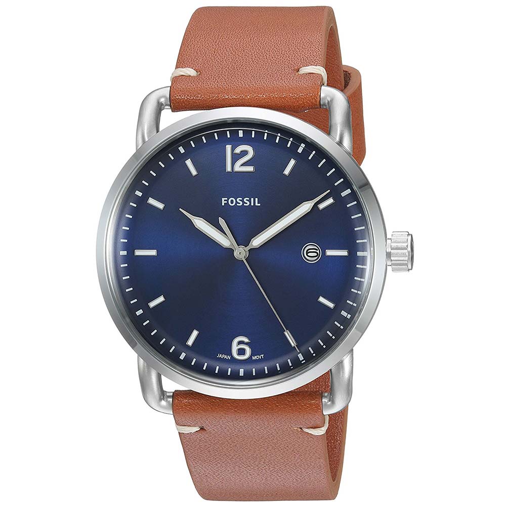 Reloj Fossil The Commuter FS5325 Fecha Correa de Cuero Marron Azul