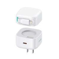 Kit Cargador Celular Pared PD 35W + Cable Retráctil iPhone Blanco