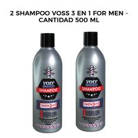 2 Shampoo Voss 3 en 1 For Men - Cantidad 500 ml