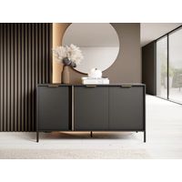 Aparador Moderno Ballarta 3 puertas color Negro TU MESITA