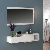 Recibidor Flotante Aura con Espejo color Blanco TU MESITA